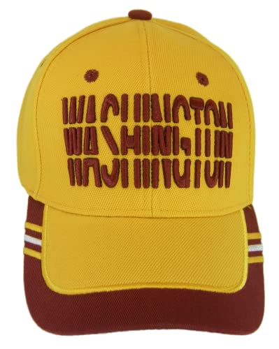Washington Window Shade Font Men's Adjustable Baseball Cap (Gold/Burgundy) #TOP1