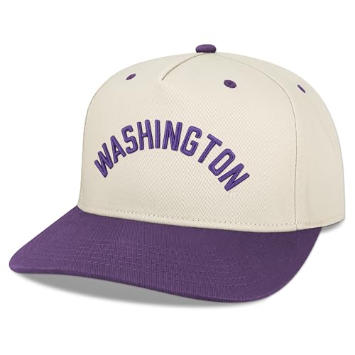 Legacy NCAA Officially Licensed Baseball Hat Washington Huskies Lightweight Cap for Men & Women Heritage Twill Adjustable (HTA) Stone/Purple One Size Fits Most Adjustable Closure