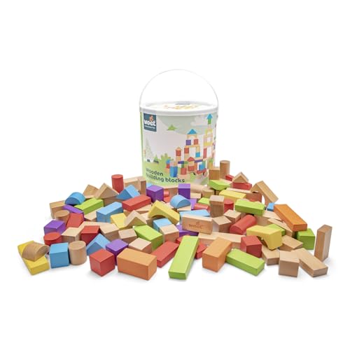 New Classic Toys Jeu Éducatif pour Enfants Baril de Cubes -3 years and up- Colorés - 100 pièces
