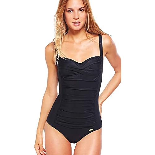 Lascana Damen Badeanzug, Schwarz (Black 862), 42