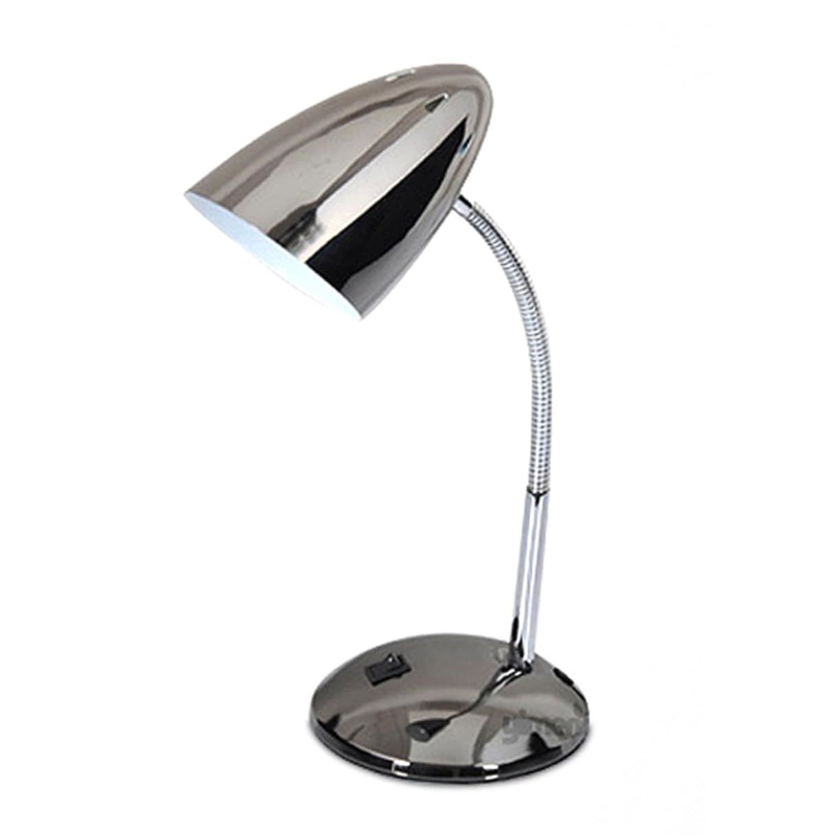 Lampe de bureau finition en argent avec cou métallique orientable