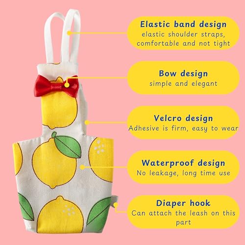 Image of Pigeon Diaper Harness and Bird Leash Set, Birds Diapers for Pigeons and Leash Pigeon Harnesses, Diapers for Birds Cockatiel Parrot Parakeet, Macaw Harness and Leashes Pants (L-Yellow Lemon)