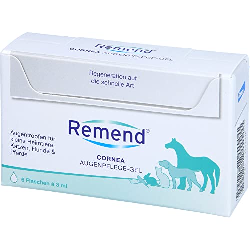 REMEND Cornea Augenpflege-Gel – regenerierende Augentropfen bei Hornhautschädigungen – sanfte Augenpflege für Hunde, Katzen, Pferde & kleine Heimtiere – 6 x 3 ml