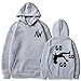 HUBGFEQ Men's Hoodie Autumn Plus Size Sweatshirt Top Hip-Hop Sweater for Warmth-Gray 1-S