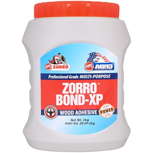 Image of ABRO ZORRO BOND-XP Wood Adhesive Professional Grade Multi-Purpose Water-Resistant Heavy-Duty Glue with Extreme High Bond Strength for Woodwork Furniture Home Office (2Kg)