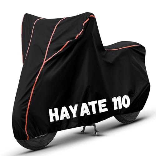 Image of Bike Cover for Hayate 110 100% Waterproof, Dustproof & Scratch Resistant| Fully Bottom Elastic UV Resistant Heavy Duty Body Cover | All Weather Outdoor Use