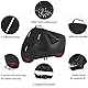 Motorad Abdeckung Wasserdicht 300D Motorrad Abdeckplane Outdoor Motorroller Roller Moped Garage mit 5 Reflektionsstreifen und 2 Schlossloch, 2 Winddichte Schnalle und 1 Tasche (L: 220x95x110cm)