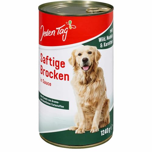 usy Bundle für Jeden Tag Hund Saftige Brocken Wild,Nudeln,Karotte 3er Pack (3x1240g Dose) + usy Block