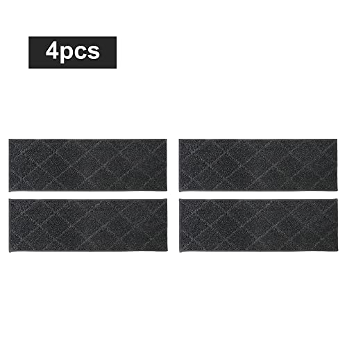 Cosy Homeer Edging Stair Treads Non-Slip Carpet Mat 28Inx9In Indoor Stair Runners For Wooden Steps, Edging Stair Rugs For Kids And Dogs, 100% Polyester Tpe Backing 4Pcs,Black #TOP1