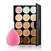 Produktbild Concealer, Anself Corrector Palette, Eyeshadows creme Camouflage Palette Cover Abdeck Makeup Contouring und Highlighter mit 15 korrigierenden Nuancen/Kosmetik Oval Make-up Pinsel und Puff Schwamm