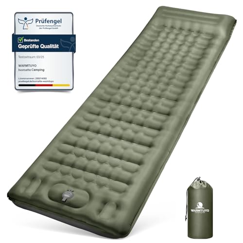WARMTUYO Isomatte Camping, 12CM Verdicktes Aufblasbare Matratze Kleines Packmaß, Wasserdicht...