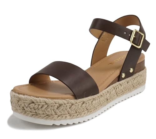 Image of Soda CLIP ~ Women Open Toe Ankle Strap Platform Espadrille Sandal