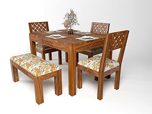 Image of Wooden for Home & Office l Solid Wood Bench for Daining Table l Indoor Outdoor Seating l Seating Bench for Multi Purpose l (Teak Finish)
