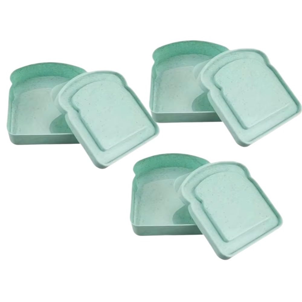 Missffcat 3pcs Portable Silicone Lunch Box – Reusable Sandwich Container with Lid for Office & Picnic(Green 3pcs)