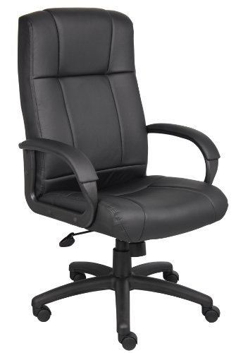 Boss Office Products Caressoft Executive High Back Chair in Black, High-Back (B7901)