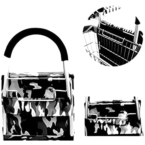 Eortzzpc Handwagen Kollaps Große Kapazität Leichte Räder Einkaufen Trolley Push Pull Cart Mit Tasche 6 Räder Klettern… – Bild 7