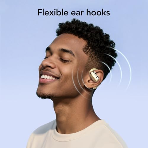 Image of MFish Open-Ear Headphones for Running & Commuting, Wireless Bluetooth Over-Ear Earbuds, IP55 Sweatproof, 35H Playtime with Case, 9.4g Lightweight Adjustable Earhooks, Clear Calls, Yellow