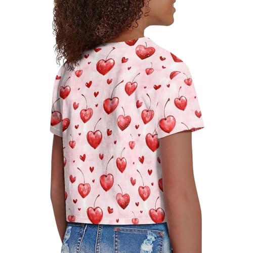 Image of Kids Crop Top Short Sleeve T-Shirts for Girls Size 5-14