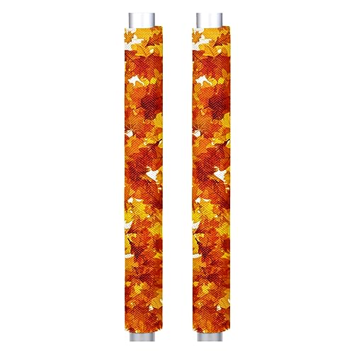 Image of Pardick Fall Autumn Refrigerator Door Handle Covers Set of 2Fall Leaf Washable Fridge Dishwasher Mocrowave Oven Door Decor Handle Cover Keep Your Kitchen Appliance Holiday Decor