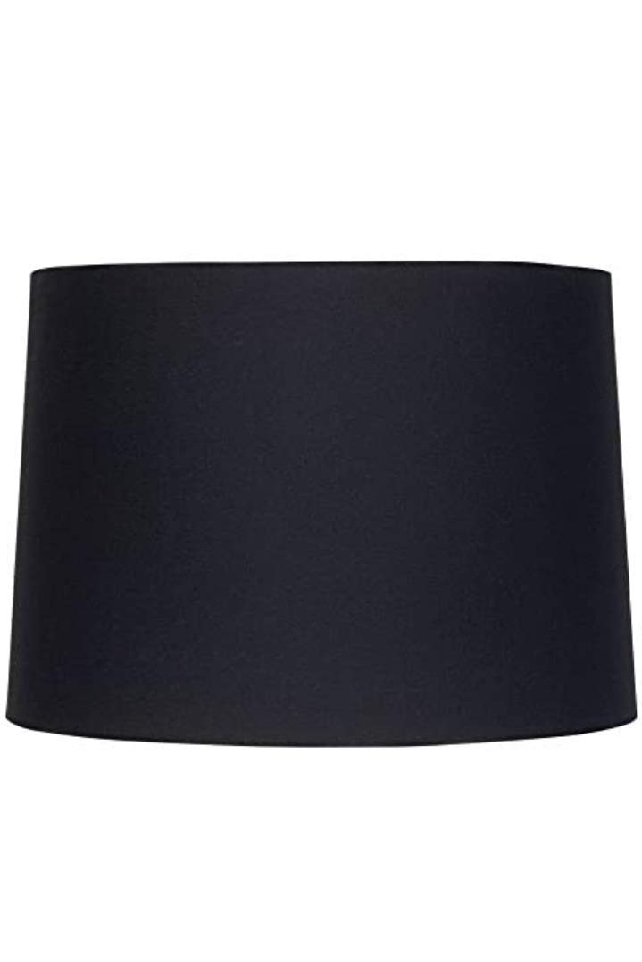 Drum Lamp Shade, 12" Inches, Cotton Fabric (Black)
