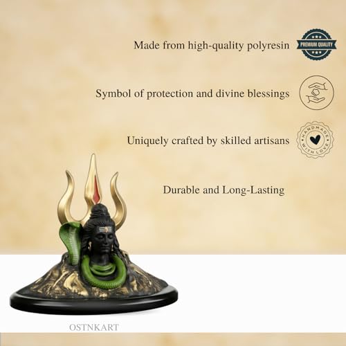 Image of Adiyogi Shiva Idol for Car Dashboard 4 Inch Black Gold Resin Shiv Ji Statue | Spiritual Home Decor for Pooja Room Office Living Room | Gift for Birthday Anniversary Housewarming.
