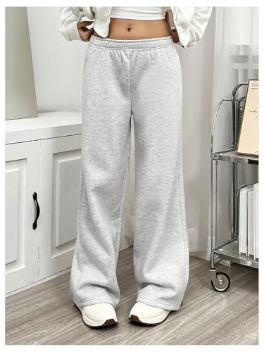 Girl's Wide Leg Sweatpants Thermal Elastic Low Waist Baggy Pants Joggers Track Pants Trousers3