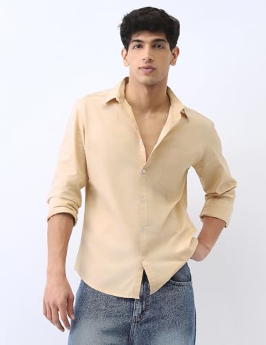 Image of Urbano Fashion Men's Cotton Full Sleeve Regular Fit Casual Solid Shirt