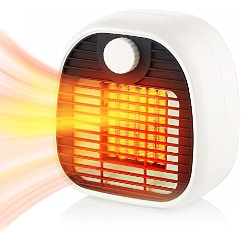 Ynport Crefreak Indoor Electric Heater Space Warm Heating, Personal Mini Heater with Overheating and Overheating Protection for Home/Office, Heating and Cooling Fan, 3 Speed Adjustment, White Cover