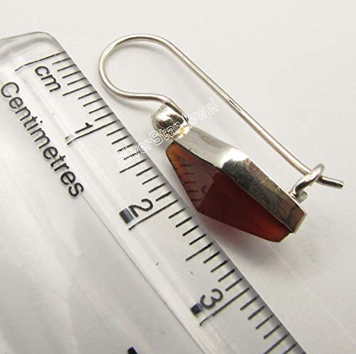 Carnelian Dangle Earrings 1.1" 925 Sterling Silver Handcrafted Gift3