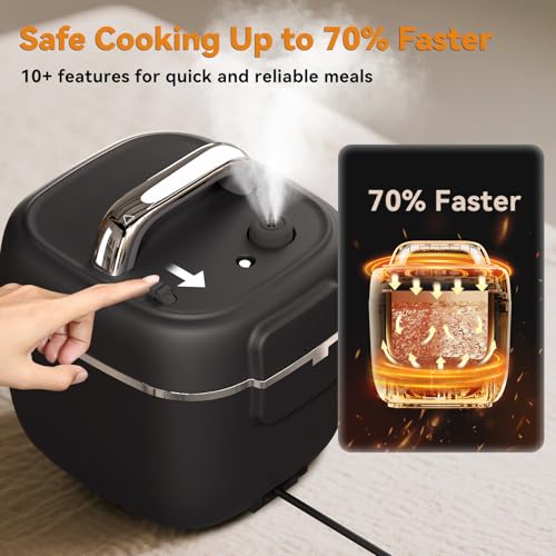 Image of Fullwill Electric Pressure Cooker Lite, Slow Cooker, Rice, Saute, Warmer, Olla de Presion Nonstick Pot 3 Quarts