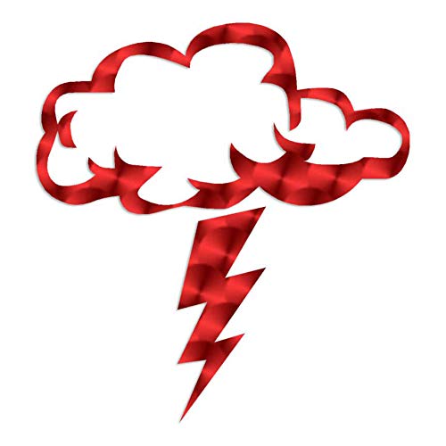 Image of Storm Cloud Lightning Bolt - Vinyl Decal Sticker - 12 inch x 12.75 inch - Red Engine Turn