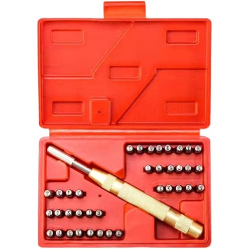 スタンピングツールセット 数字 文字と記号 パンチセット 自動パンチングツール Diy 金属 木材 レザー用 3mm 38pcs