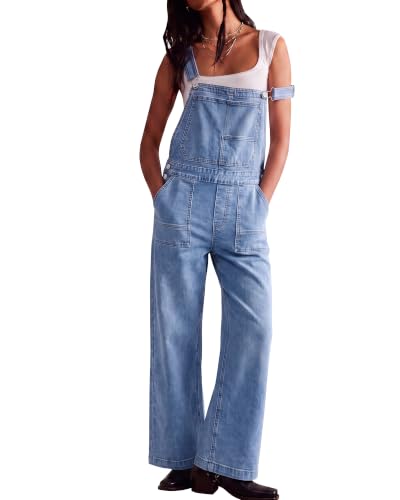 Utyful Denim Overalls for Women Straight Wide Leg Boyfriend Jean Jumpsuit - image 1