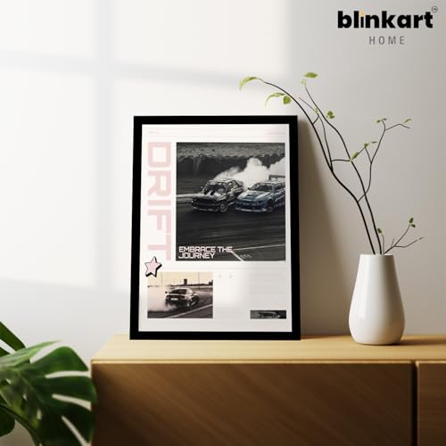 Image of BLINKART Nissan Silvia S15 CarFramed Posters Gift Items Boys Room Wall Decoration Bedroom Office Studio Synthetic Wood Frame & Acrylic Glass Ready to Hang - 12x8 Inch, (A4 Size) - CAR-110