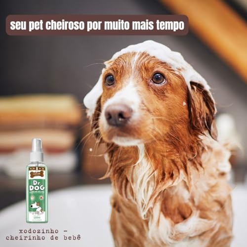 Perfume Pet Hipoalergênico Pós Banho Dr. Dog 120ml — Cheirinho de Bebê, Alta Fixação, Seguro p/Filho