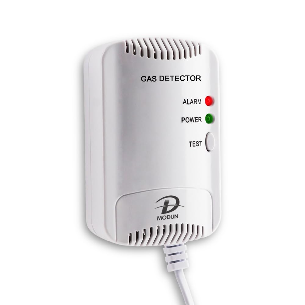 Gasmelder Erdgas/LPG/Kohlengas Monitor, Blitzlichtwarnung Sound 100dB, Geeignet für Küche
Gasmelder Methan Propan Butang