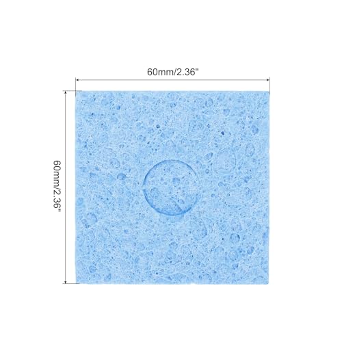 Image of MECCANIXITY 15PCS Soldering Sponge 60 x 60mm Square with Holes Blue Cleaning Pad Welding Tip Iron Replacement for Cleaning Soldering Iron 2mm Natural Thickness 11mm Water Absorption Thickness