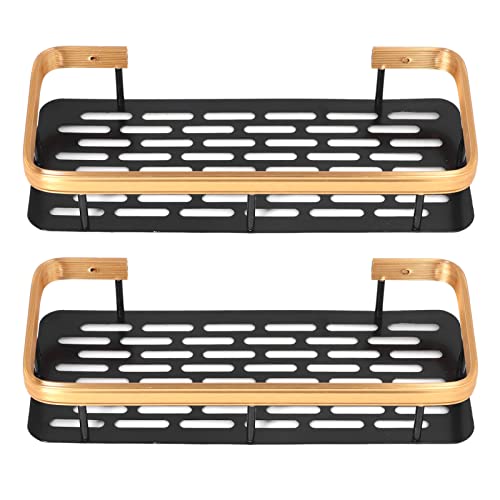 Estante de aluminio que ahorra espacio para baño carrito de ducha doble resistente a la humedad 2