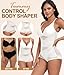 Imagen de Niwicee Body Moldeador Mujer Fajas Reductoras Shapewear Cruz de Malla Control de Abdomen Bodysuit Body Shaper Reductor Invisible Posparto con Almohadillas Extraíbles Bodysuit