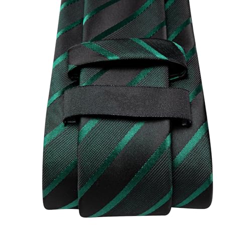 Image of Dubulle Silk Ties Set for Men Formal Paisley Striped Necktie Pocket Square Cufflinks 3PCS Sets Wedding Business Party