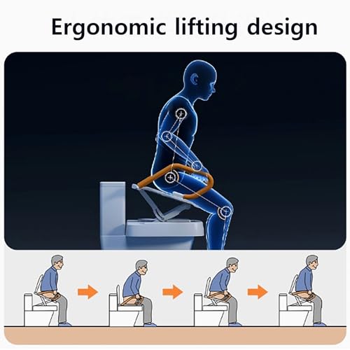 Elektryczny podnośnik deski sedesowej z podwójnym podłokietnikiem, ergonomiczna konstrukcja, kąt podnoszenia 20°, regulowana wysokość do 52 cm dla osób starszych