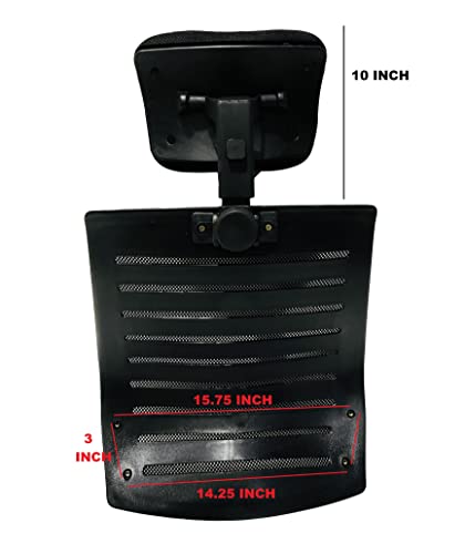 Image of GOYALSON Office Chair Visitor revolving Chair Spare Parts Accessories Net Back with nut Bolts and Key fit to Every Chair (Black, Chair Back with Headrest)