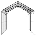 Happybuy Heavy Duty Metal Carport, 10' x 15' Outdoor Carport with Galvanized Steel Frame & Roof, Car Tent Garage Shade with Removable Sidewalls