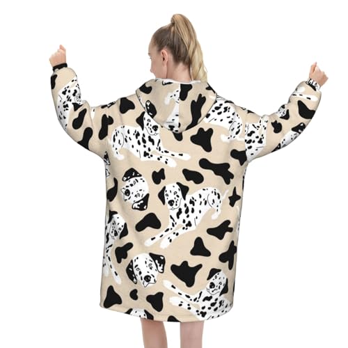 Sweat à capuche couverture dalmatien en flanelle douce et ample