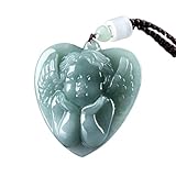 YBGCRD Burmesischer Jadeit-Amor-Anhänger, Engel-Halskette, Designer-Echtschmuck, Amulett, Talismane, Geschenke für Damen und Herren, natürliche Jade