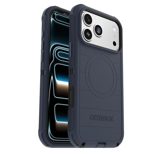 Image of OtterBox iPhone 17 Pro Max (Only) - Defender Series Case - Vintage Indigo Dream (Blue & Black) - Snaps on MagSafe - Tough - Rugged & Durable