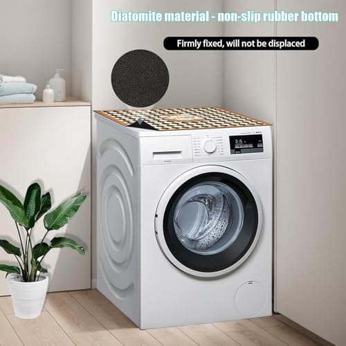 Image of Anti-Slip Washer or Dryer Top Mat Covers,Washing Machine Top Protector Dust-Proof Cover,Washer or Dryer Top Protector Covers for Home Laundry Room Kitchen (BROWN)