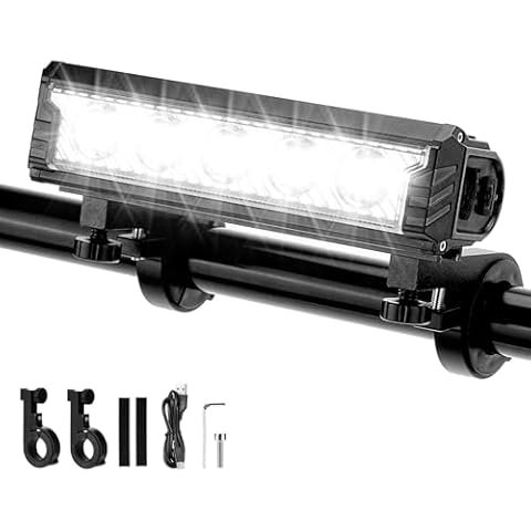 BicycleStore Bike Front Light, 5 LED 2800 Lumen LED Bicycle Lights 6600mAh Waterproof Mountain Road Bike Lights with 5 Modes, USB Rechargeable Super Bright Cycle Safety Headlights Bicycle Accessories Cover