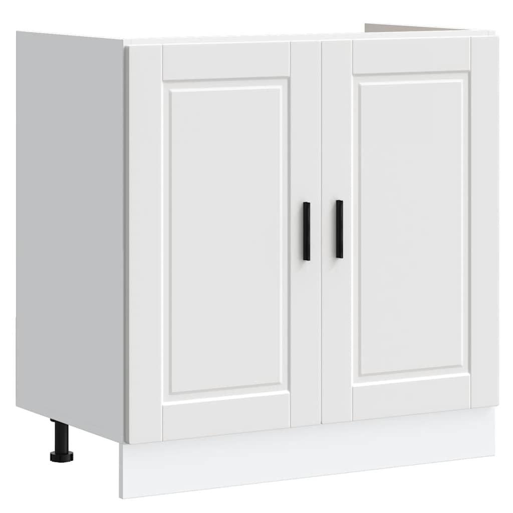 vidaXL Meuble Bas pour évier Porto Blanc 80x46x81,5 cm Bois ingénierie