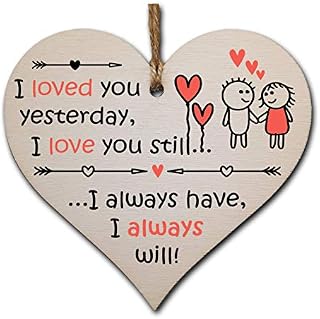 The Plum Penguin Handmade Wooden Hanging Heart Plaque Valentine's Gift for someone special boyfriend girlfriend husband wife romantic keepsake